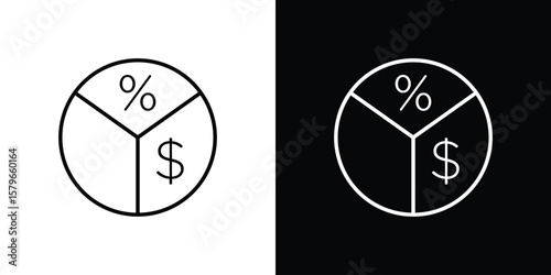 Dividend yield icon in trendy stroke liner style. Set of Website icon vector.