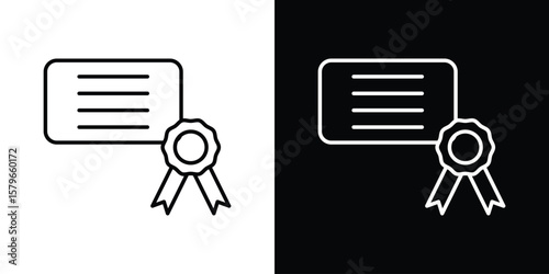 Diploma icon in trendy stroke liner style. Set of Website icon vector.