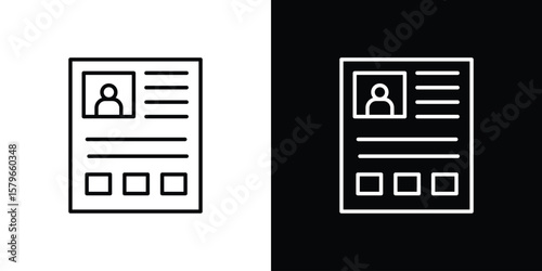 Criminal record icon in trendy stroke liner style. Set of Website icon vector.