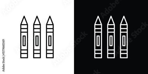 Crayon icon in trendy stroke liner style. Set of Website icon vector.