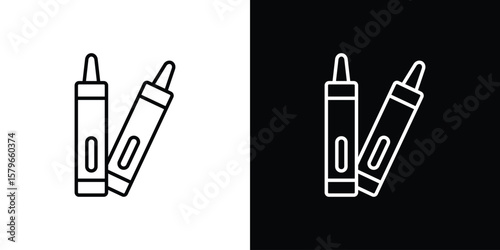 Crayon icon in trendy stroke liner style. Set of Website icon vector.