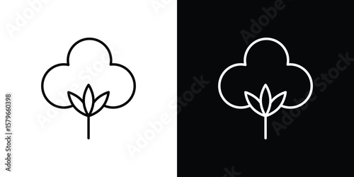 Cotton icon in trendy stroke liner style. Set of Website icon vector.