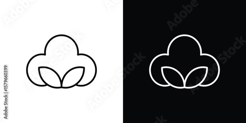 Cotton icon in trendy stroke liner style. Set of Website icon vector.