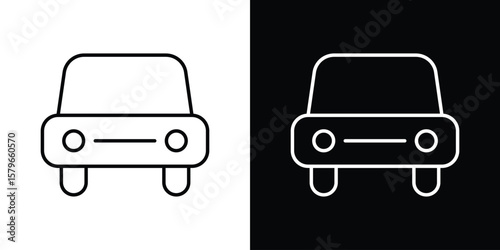 Compact car icon in trendy stroke liner style. Set of Website icon vector.