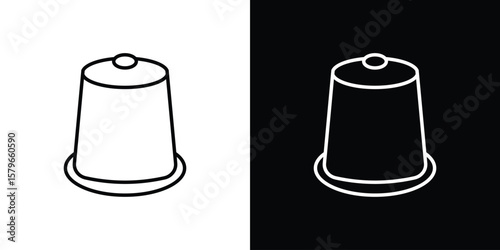 Coffee capsule icon in trendy stroke liner style. Set of Website icon vector.