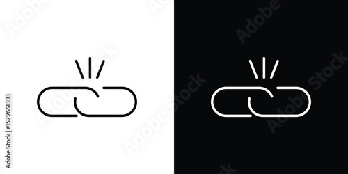 Obraz na płótnie Broken link icon in trendy stroke liner style