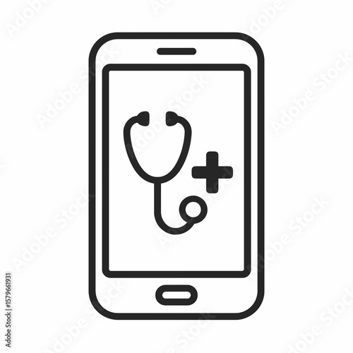 Smartphone with Health App – Medical UI Icon