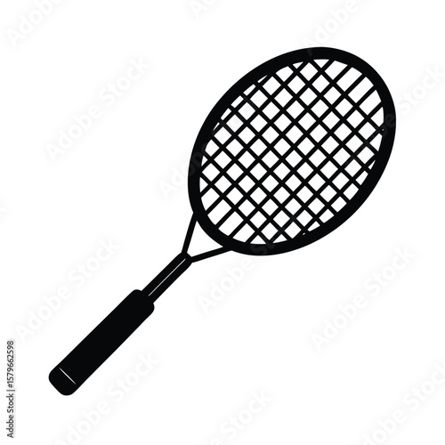 badminton racket on white background