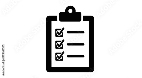Checklist on clipboard, tasks completed, efficient organization, planning.