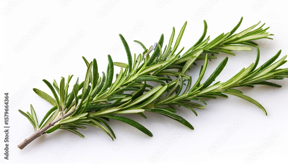 Fototapeta premium rosemary sprig isolated white background high resolution herb image culinary rosemary aromatic plant photography