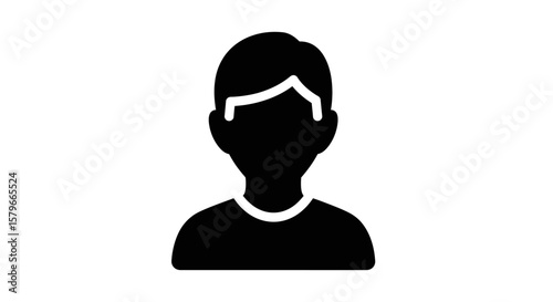 Silhouette of a person, a simple avatar or user icon, featuring a head and shoulders view.