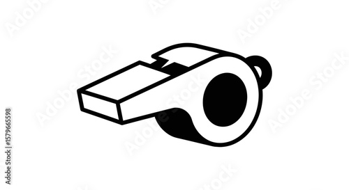 Whistle Icon - Referee Equipment Flat Style