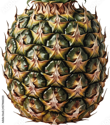 Pineapple Skin Pattern with oil painting