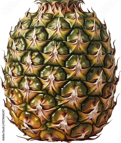 Pineapple Skin Texture with oil painting