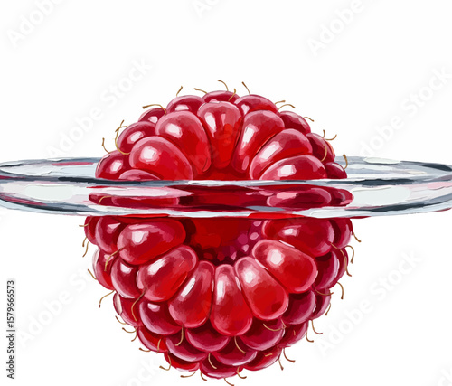 Pressed Raspberry with oil painting