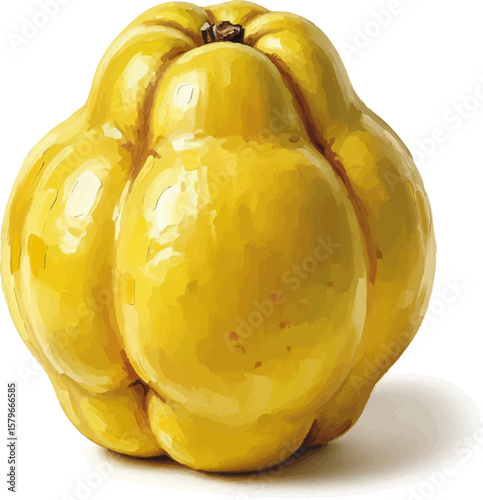 A Ripe Quince with oil painting