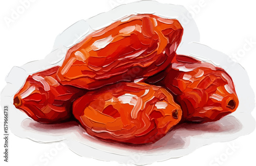 Rehydrated Goji Berries with oil painting