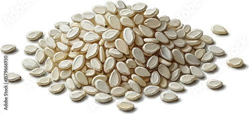 A Pile of Sesame Seeds with oil painting