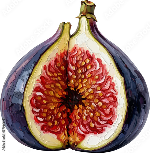 Torn Fig with oil painting