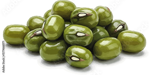A Handful of Mung Beans with oil painting