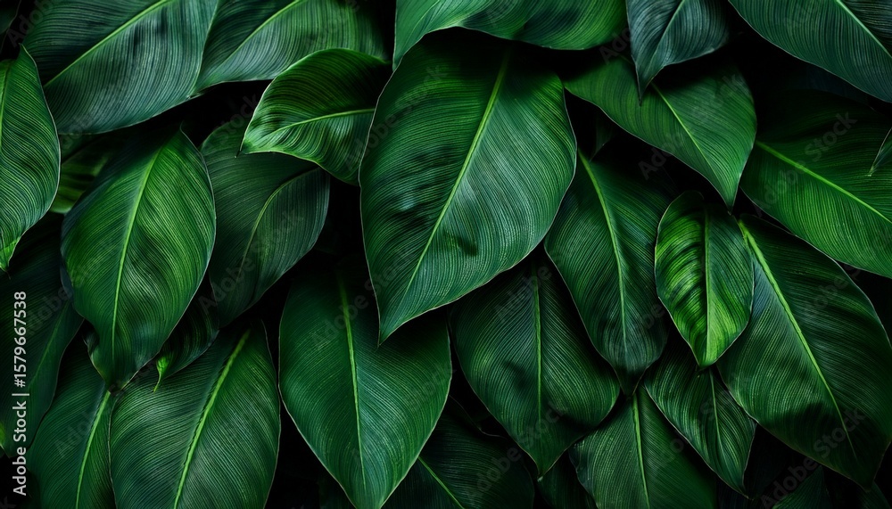 Fototapeta premium deep green leaves nature close up