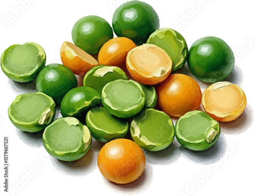A Handful of Split Peas with oil painting