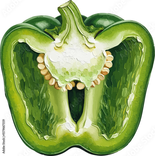Bell Pepper Chambers with oil painting