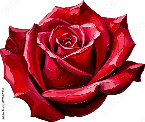 A Single Rose Petal with oil painting