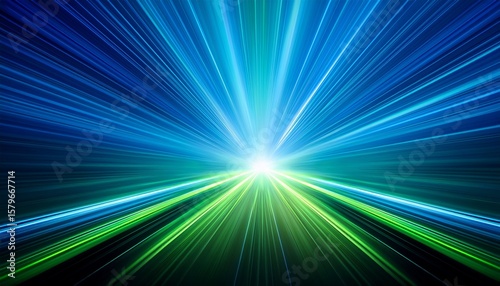 abstract blue and green light rays background