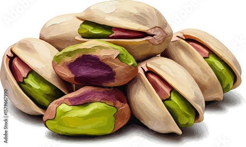 A Pile of Pistachios with oil painting