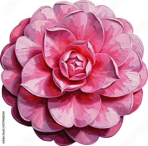 A Pink Camellia with oil painting