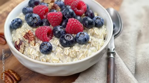 Wallpaper Mural Berry Oatmeal Breakfast Bowl. Torontodigital.ca
