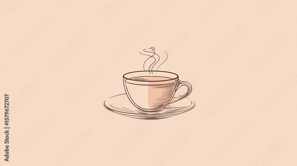 Obraz premium Simple coffee cup illustration