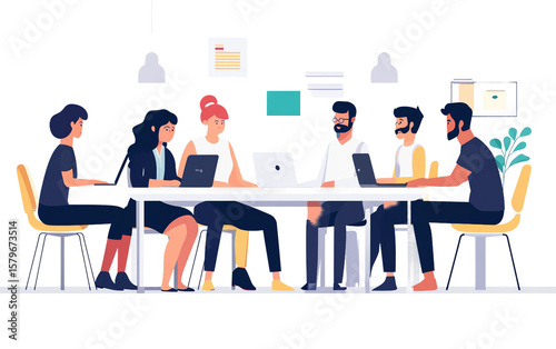 Diverse team of professionals working in harmony to achieve business success isolated on transparent background PNG