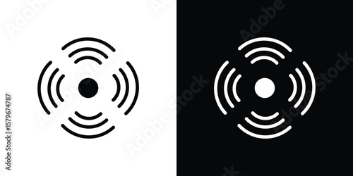 Sensor icon Flat Solid Style in black and white colors. Vector eps10.