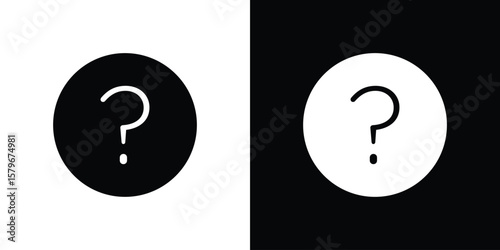 Canvastavla Question icon Flat Solid Style in black and white colors