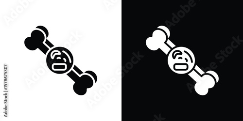 Photos Multiple myeloma icon Flat Solid Style in black and white colors
