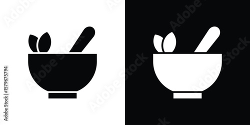 Photography Herbal medicine icon Flat Solid Style in black and white colors
