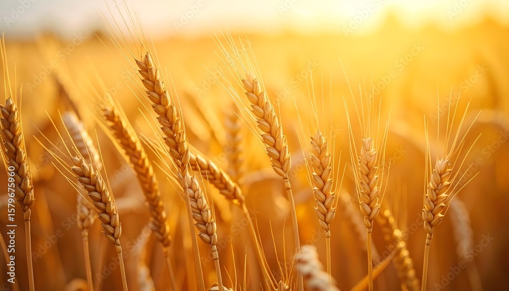 Fototapeta premium Golden wheat field at sunset