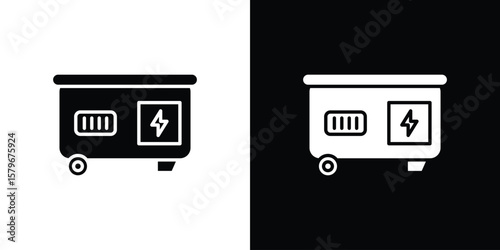 Bild auf Leinwand Generator icon Flat Solid Style in black and white colors