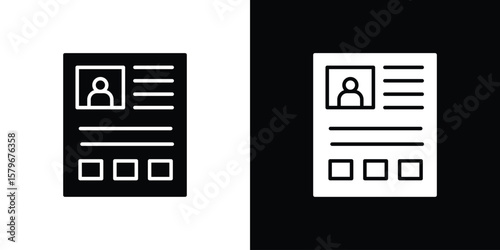 Bild auf Leinwand Criminal record icon Flat Solid Style in black and white colors