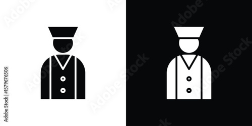 Obraz na płótnie Concierge icon Flat Solid Style in black and white colors