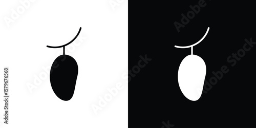 Obraz na plátně Cocoon icon Flat Solid Style in black and white colors