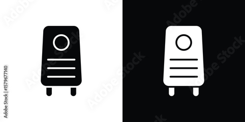 Foto Air purifier icon Flat Solid Style in black and white colors