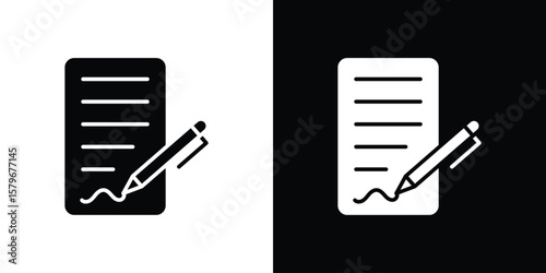 Фотография Agreement icon Flat Solid Style in black and white colors