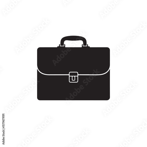 black suitcase isolated on white