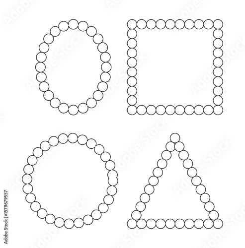 Illustration prayer beads arabic frame isolated unique design