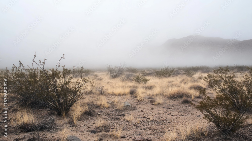 Fototapeta premium Misty desert landscape