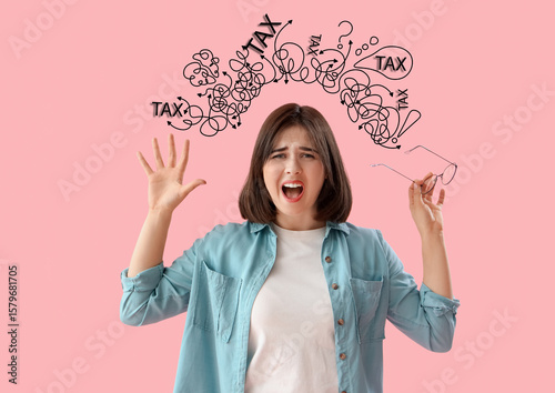 Beautiful young stressed wo...