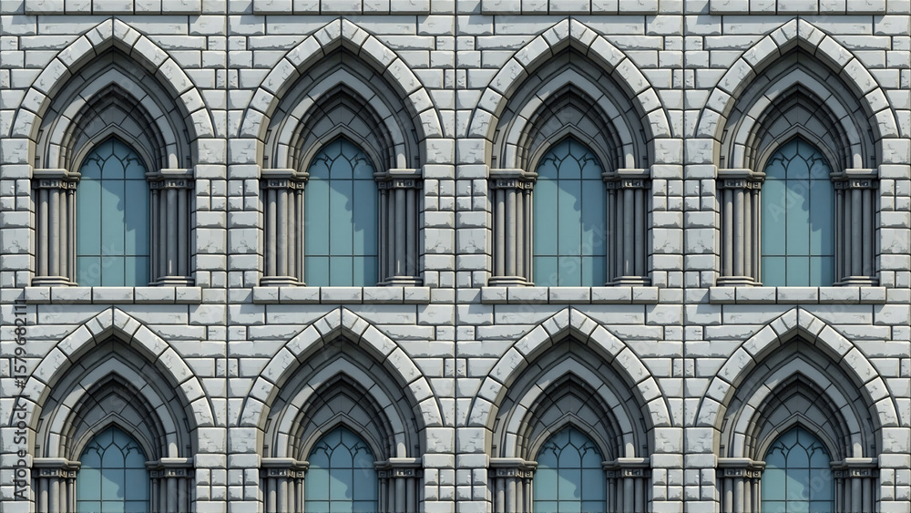 Obraz premium Pointed Arch Patterns - A seamless pattern of stylized, pointed arch designs.